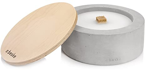 Betonfeuer - Torcia decorativa da esterno in cemento | Modello Taal (⌀24 cm) | Braciere da tavolo con stoppino permanente, durata illimitata | Per giardino e terrazza | Made in Germany