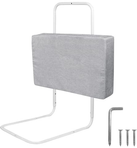Froadp 60cm Rausfallschutz Beistellbett Leinen Kindersoftpack Bettgitter Tragbare Bettschutzgitter Höhenverstellbar Kinderbettgitter Baby Schutzgeländer Bettkantenschutz für Kinderbett (Leinengrau)