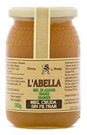 L'Abella Mel - Miel de Azahar cruda, sin filtrar - Flor del naranjo | Miel Pura de Abeja Recolectada Artesanalmente en Valle Jalón, Costa Blanca, España - 500g