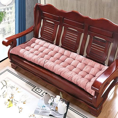 Xpnit Dicke Baumwollbank-Sitzkissen, 2- und 3-Sitzer, 8 cm dick, lang, Bank-Sitzkissen, Sofa-Bodenkissen, für Zuhause, Garten, drinnen und draußen (120 x 50 cm, Rosa)