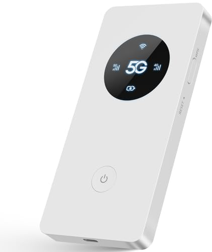 Calonny Mobile WiFi Portable Hotspot 5G LTE Sim Router 2Gbps,5000mAh Batería Recargable, Módem Wi-Fi USB inalámbrico, sin configuración, para Viajes y en el Trabajo. No navegar, modificación APN