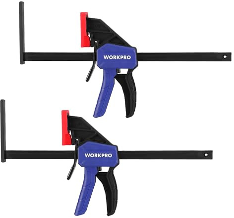 WORKPRO 9 Track Saw Clamps, Quick Release Clamp for Woodworking, Circular Saw Guide Rail System, 150lbs Load Limit x 2-1/2 Throat Depth, 2PC