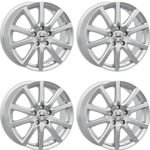 4x AUTEC Felgen Alufelgen SKANDIC ECE 6.0x16 ET35 5x100 Brillantsilber kompatibel mit VW T-Cross Taigo