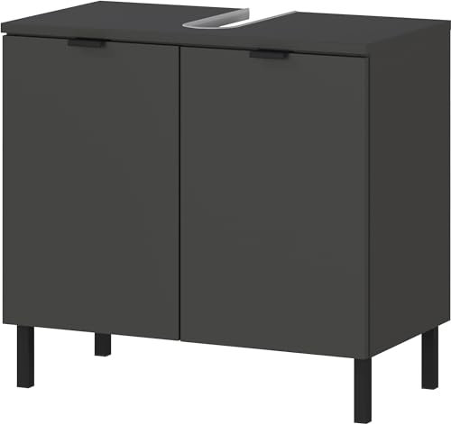 FURNARO Waschbeckenunterschrank Graphit 60 x 56 x 34 cm