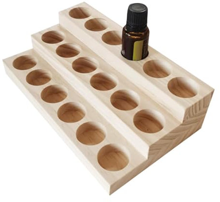 Espositore in legno per olio, espositore per oli, organizer per smalti, con 18 bottiglie di 3 strati, espositore in legno per organizzare