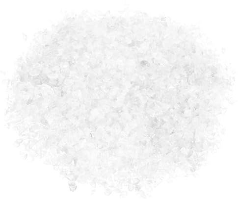 PATIKIL Ghiaia decorativa in vetro, 450 g, 3-6 mm, glitter irregolari, perline di pietra, scheggiature, vetro rotto, fuoco schiacciato, per vasi, riempitivi, acquari, trasparente