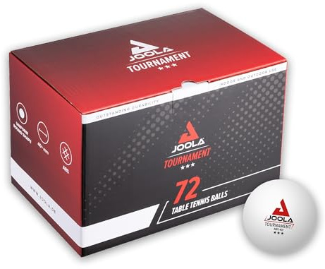JOOLA Palle da ping pong Tournament selezionate, diametro 40 mm, 3 stelle, compatibili per interni ed esterni, colore bianco (confezione da 72)