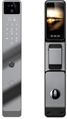 SHEHUALI Maniglia della porta intelligente, App Smart Lock Blocco antifurto for uso domestico Blocco delle impronte digitali con fotocamera Blocco password Blocco porta grande(Y17 30300)