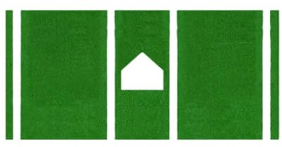 Baseball slagmatta softboll slagmatta PP grästorv batterilåda med vit hemplatta fladdermusbur för fält, gård, kontor, trädgård inomhus (grön)