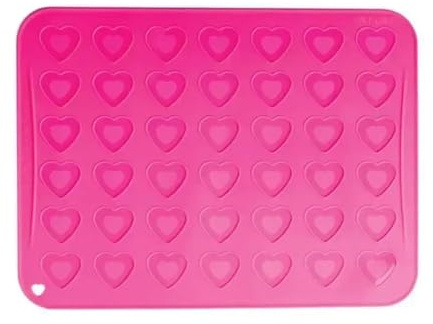 Tappetino in silicone per macaron 1 pz. Stampo for dolci in silicone for macaron, tappetino da forno, stampo cucina, a forma di cuore, for biscotti