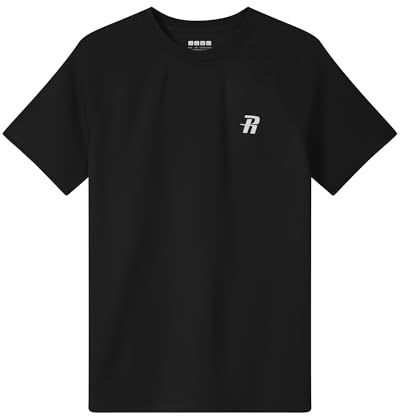 Runhit Kinder Jungen UPF 50+ UV Shirt Kurzarm, Schnelltrocknendes Schwimmshirt Badeshirt SPF 50+ Sonnenschutz Top Rashguard Badebekleidung Atmungsaktives, Schwarz 152