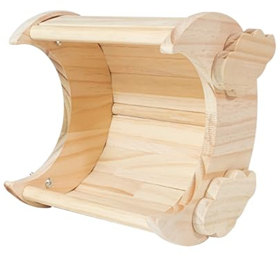 Generico Maison en bois pour hamsters - Cachette pour écureuils et cochons | (1 unité) Chaud | Fournitures pour pétaurres du sucre, abri pour petits animaux, habitat en bois naturel pour rhodes