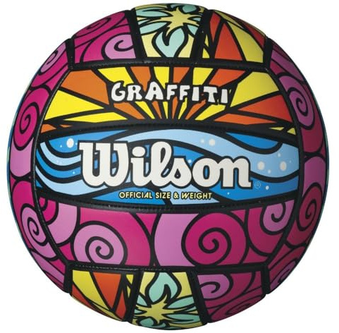 Wilson Sporting Goods Graffiti Volleyball- Pink/Blue/Yellow,1 Pack - OS,WTH4634ID