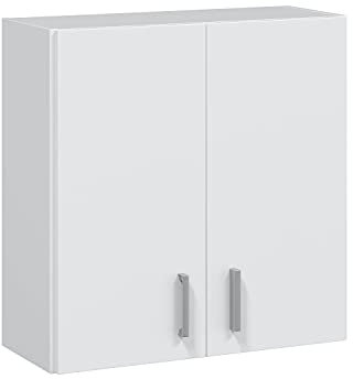 Habitdesign Mehrzweck-Hängeschrank, weiß lackiert, Maße: 59 cm (Breite) x 60 cm (Höhe) x 26,5 cm (Tiefe)…