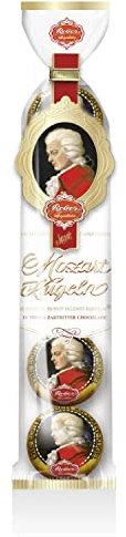 Reber, Mozart-Kugeln, 5er Tüte, Mozart-Kugeln aus Zartbitter-Schokolade, Gefüllt mit Pistazien-Marzipan, Mandeln und Haselnuss-Nougat, 100g (5 Mozart-Kugeln)