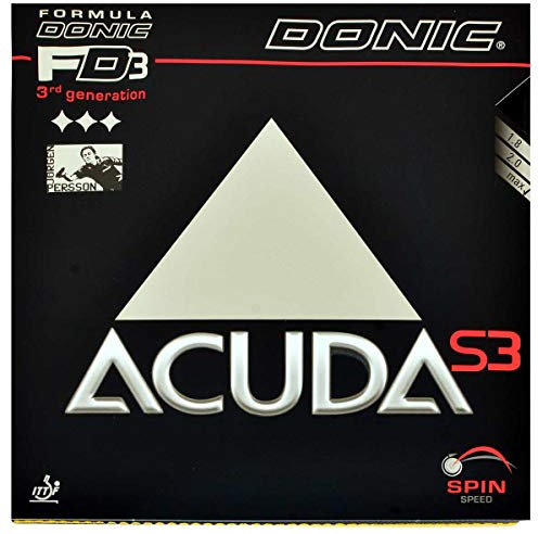 Tischtennis Holz Donic Acuda S3, Schwarz, MAX