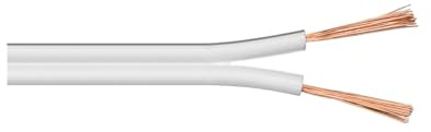 Goobay 67746 Lautsprecherkabel 2x0,75mm² CCA Litze / Boxenkabel Audio Kabel Meterware / Speaker Cable Litzenkabel Audiokabel / Subwoofer Kabel / Weiß / 50m