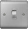 Pack of 5 - BG-Nexus-Metal 10A Single Intermediate Light Switch,Brushed Steel Finish