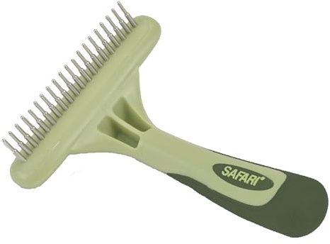 Coastal Pet Safari Dog Single Row Rotating Pins Undercoat Rake Dog Grooming Rake - Gentle Dematting Comb for Dogs - Effective Deshedding Comb - Pet Grooming Tools - Single Row
