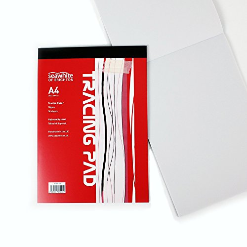 A4 spårningspads – 90 gsm – 30 ark hög kvalitet – halvtransparent papper – lämplig för pennor och bläckpennor – perfekt för studenter och professionella konstnärer