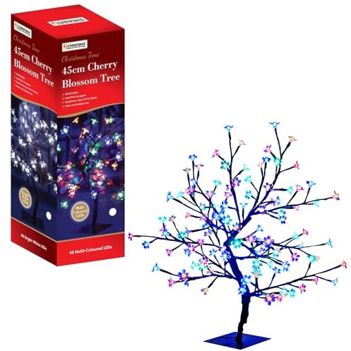 The Christmas Workshop 76430 45cm Blossom Tree / 48 Multi-Coloured Lights/Energy Efficient LEDs/Mains Operated/Steady On Light Pattern