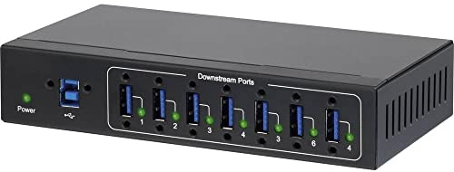 Renkforce RF-3513012 USB-Hub 7 Port USB-A USB 3.0 5 GBit/s für industrielle Anwendungen, zur Wandmontage Schwarz