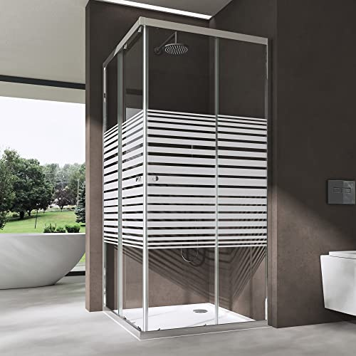 doporro Cabine de Douche en Angle 80x100cm Portes Coulissantes