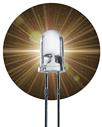 Lumetheus 20 x LED-lysdioder 5 mm färg varm vit ultra-ljus 10 000 mcd 2-3 V 2 stift lysdioder löddiod glödlampa
