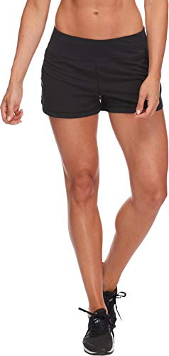 Body Glove Active Women's Buck UP Loose Fit Hybrid Activewear Swim Shorts, Black, Large