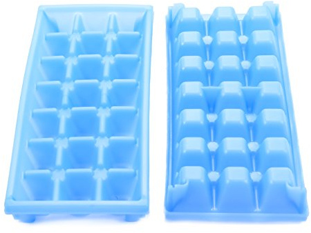 Camco Stackable Miniature Ice Cube Tray for Compact Spaces, 2-Pack (44100), Blue
