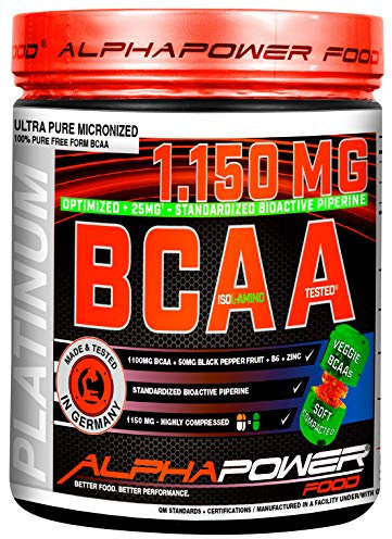 ALPHAPOWER FOOD BCAA Aminosäuren MEGA hochdosiert I 11.000 MG BCAAs pro Tag für 40 Tage = 80 Portionen