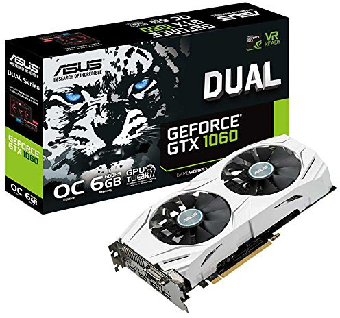 Asus Dual-GTX1060-O6G Gaming Nvidia GeForce Grafikkarte (PCIe 3.0, 6GB GDDR5 Speicher, HDMI, DVI, Displayport)