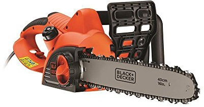 Black+Decker Elektro-Kettensäge (2000 W Motorsäge, 40 cm Schwertlänge, 12,5 m/s Kettengeschwindigkeit, rückschlagarm, Kettenbremse) CS2040