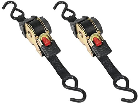 2x Sealey AUTO RETRACTABLE RATCHET TIE DOWN 25mm x 3mtr (Twin Pack)