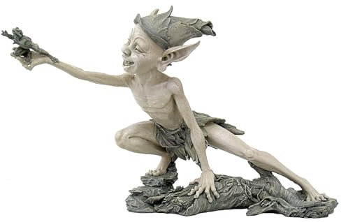 Design Toscano CL52463 Scultura Folletto da Giardino Che Allunga la Mano, Abbronzatura