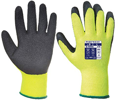 Portwest A140 Heavy Duty Thermal Grip Glove, Latex Black, XX-Large
