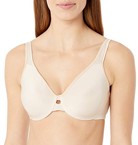 Lilyette by Bali Women's Plunge Into Comfort Keyhole Minimizer Bra, Champagne Shimmer, 34D