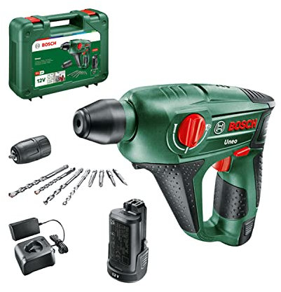 Bosch Akku Bohrhammer Uneo (2 Akku, 12 Volt System, max. Bohrtiefe in Beton 10mm, im Koffer)