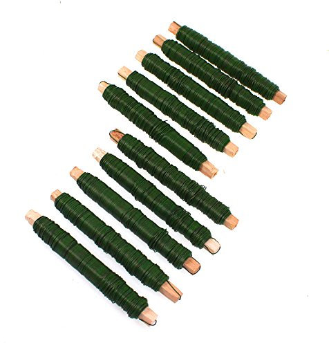 Floral-Direkt 10 Rollen Wickeldraht grün Blumendraht Bindedraht a 100g 0,65mm 1kg