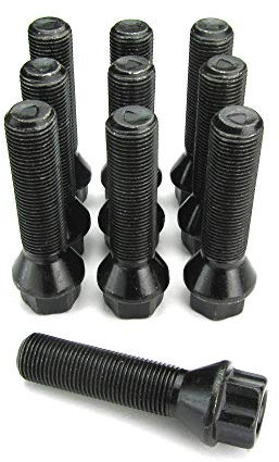 JOM Car Parts & Car Hifi GmbH 770029 Radbolzen Kegelbund M14 x 1,25 / 48mm, 10 Stück, schwarz