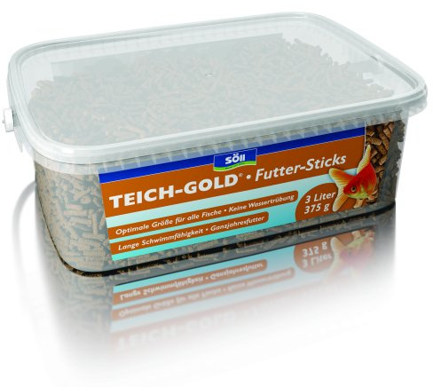 Söll 83703 TEICH-GOLD Futter-Sticks Hauptfutter (3 L) - Ganzjahresfutter zum Füttern von Teichfischen im Fischteich/ Gartenteich - gesunde Ernährung - starke Abwehrkräfte - lange Schwimmfähigkeit