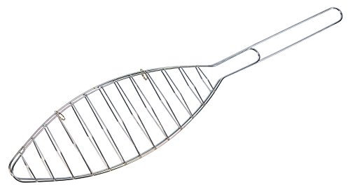 BBQ Parrilla de Barbacoa para Pescado Acero Inoxidable (13 x 41 cm)