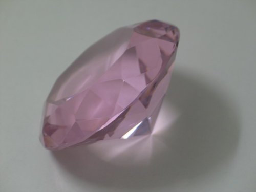 Bella-Vita Dapo 2 x Dekokristalle, Dekorationselement Glas-Deko-Kristall D 8cm Farbe Rose Dekostein Briefbeschwerer Tischdekoration