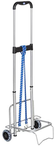 Devesa Carro de Carga Plegable 110 – hasta 25 kg, Compacto y Ligero, con Goma de Sujeción y Ruedas Silenciosas, Transporte Fácil de Cajas, Maletas o Paquetes