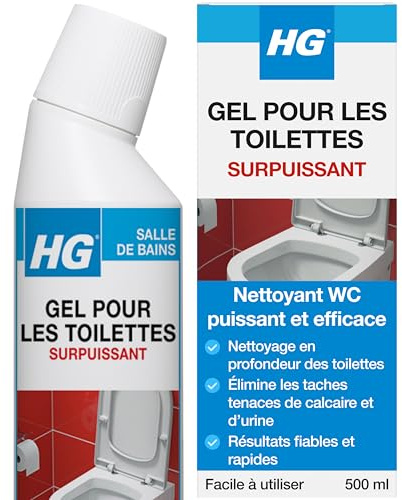 HG Gel nettoyant pour toilettes ultra puissant, anti-calcaire et anti-taches – 500 ml