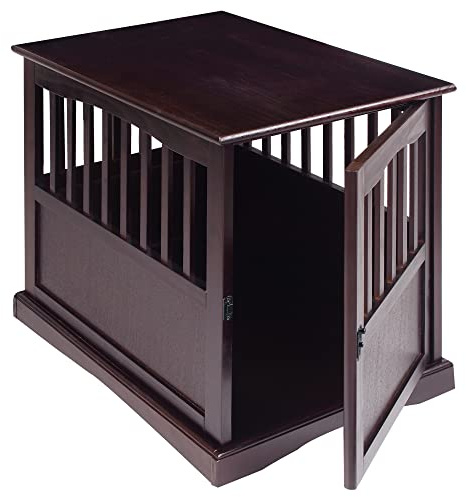 Casual Home Wooden Medium Pet Crate, End Table, Espresso