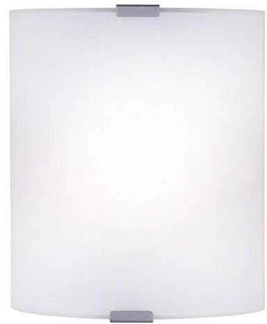 Canarm 1-Light Wall Sconce, Frosted Glass Shade with Gray Accents, Low-Profile Transitional Wall Lighting for Bedroom, Hallway or Living Room