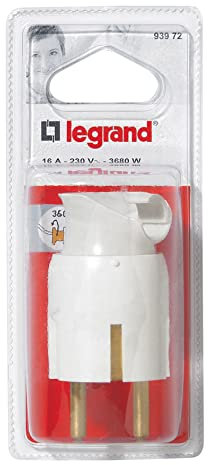 Legrand LEG93972 Stecker 2p t 16 A Kunststoff Ausrichtung des Kabels 360°, weiß