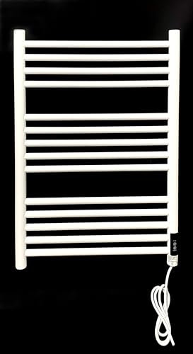 Manissa Scaldasalviette elettrico in acciaio inox, 500 x 720 mm, a risparmio energetico, colore: bianco