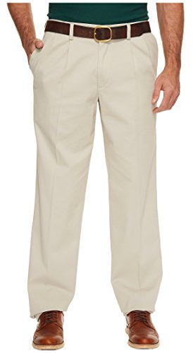 Dockers Men's Classic Fit Easy Khaki Pants-Pleated (Standard and Big & Tall), Cloud, 42W x 30L